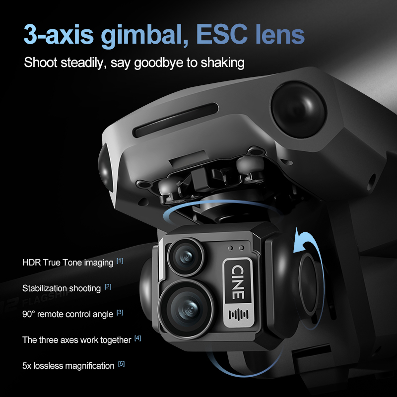 8K 3 Axis Gimbal Brushless 7.2 - Drone Rc Gps 评论和价格