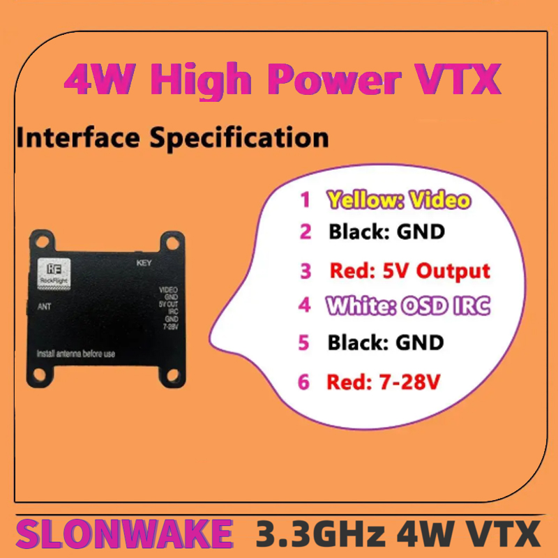 SLONWAKE FPV 3.3G 16CH 4000mW  - Drone Rc Remote 评论和价格