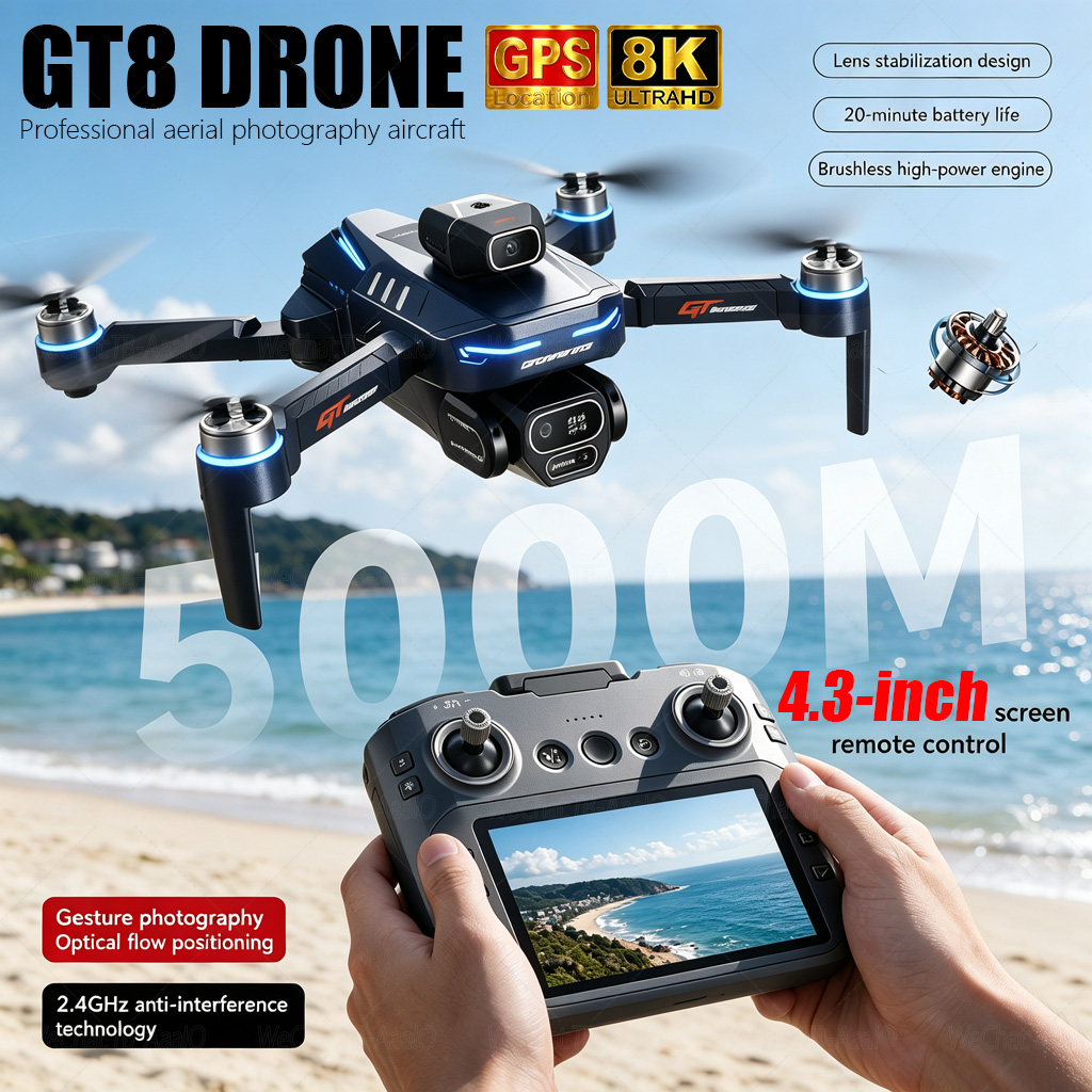 NEW GT8 HD RC Drone 4K Profess - Drone Rc Ufo 评论和价格