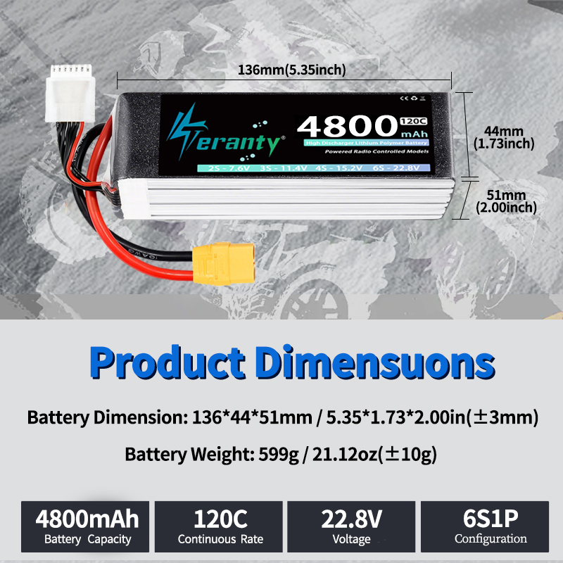 TERANTY 6S 4800mAh Lipo Batter - Drone Rc Board 评论和价格