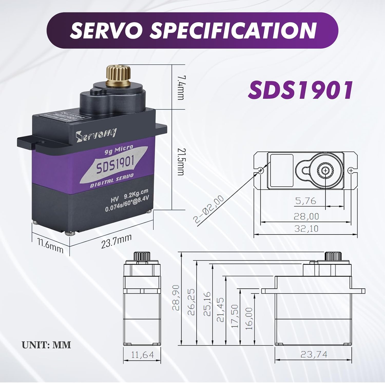 SERVOMY-SDS1901 Digital 9G Mic - Drone Rc Car 评论和价格